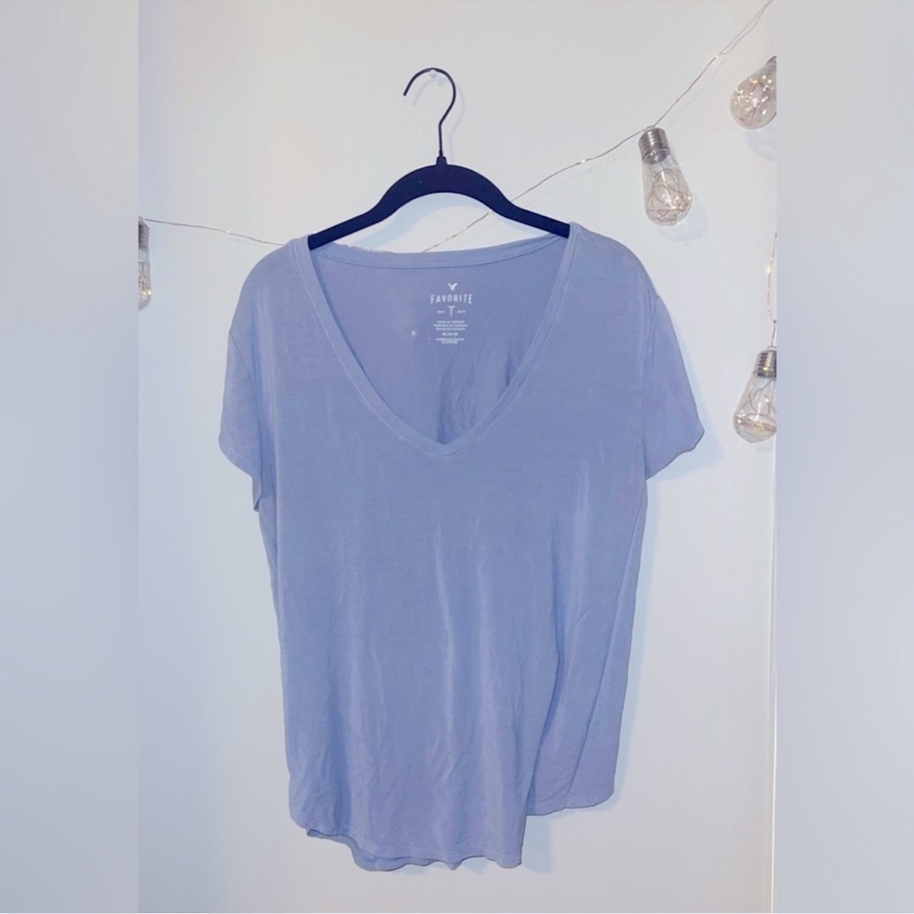 American Eagle Outfitters Blue Relaxed Short Sleeve Tee